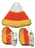 Candy corn hat and booties